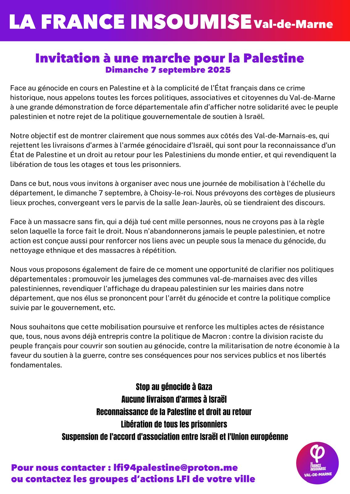 L'invitation de La France insoumise Val-de-Marne.